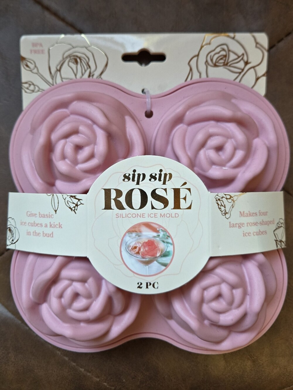 Pink Rose Silicone Ice Mold - 2 PC (Top And Bottom)